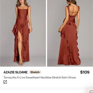 Azazie Asymmetrical Terracotta Dress